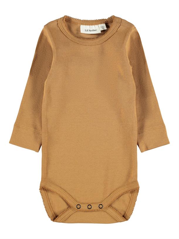 , Lil' Atelier Baby  Gaya LS Slim body //Carob Brown, body stockinking Tobacco Brown