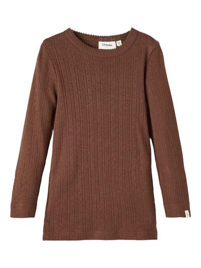 Lil' Atelier - Nmfrachel LS Slim Top Wi Hea Lil - Rocky Road, t-shirt
