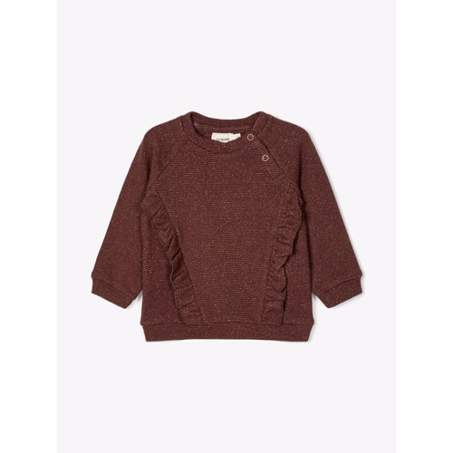 trøje, striktrøje, sweater, pullover, Lil' Atelier, lilatelier, bomuld, økotex, knapper, glimmer