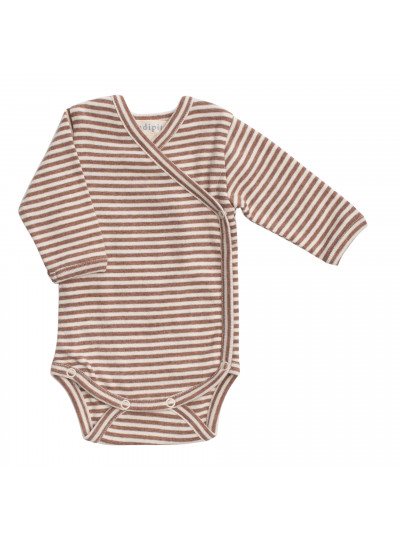 Serendipity -  Nyfødt Slå-om Body LS - Acorn/Off White