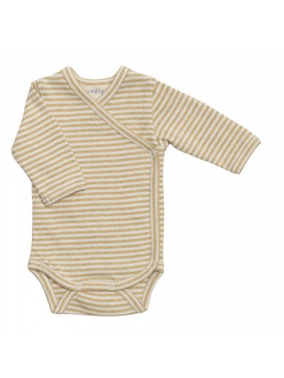 Serendipity -  Nyfødt Slå-om Body LS - Kamille/Off White