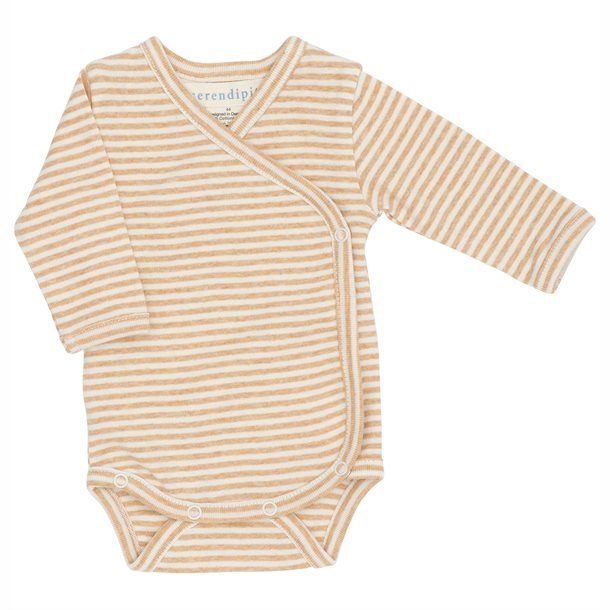 serendipity, P876, basis, body, bodystocking, wrap, slå-om, basisgarderobe, langærmet, lange ærmer, økologi, bomuld, rib, stribe, blå, Desert,Offwhite