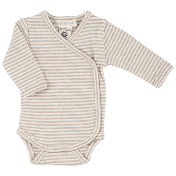 serendipity, P876, basis, body, bodystocking, wrap, slå-om, basisgarderobe, langærmet, lange ærmer, økologi, bomuld, rib, stribe, blå, Oat,Offwhite