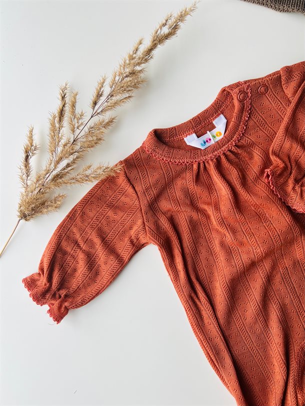 Joha - Jumpsuit i uld/Silke//striber rød/creme, sommeruld, uld/silke, sommer uld