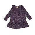 Petit Piao, Dress L/S, Modal O-Neck Frill Dot, Mysterioso, Gull Gray