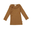 t-shirt bluse langærmet petit piao, Rubber ,Copper Brown,Dot,Modal