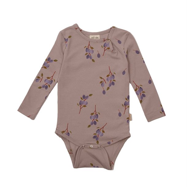 Petit Piao,Body ,L/S ,Printed , Plum