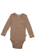 Petit Piao,Body L/S, Modal,Striped ,Copper ,Brown,Tapioka