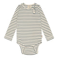 Petit Piao , body modal LS // bison brown beige, body, bodystocking, sparkedragt, baby, babytøj, Petit Piao - Body LS Modal , Light Petrol/Offwhite