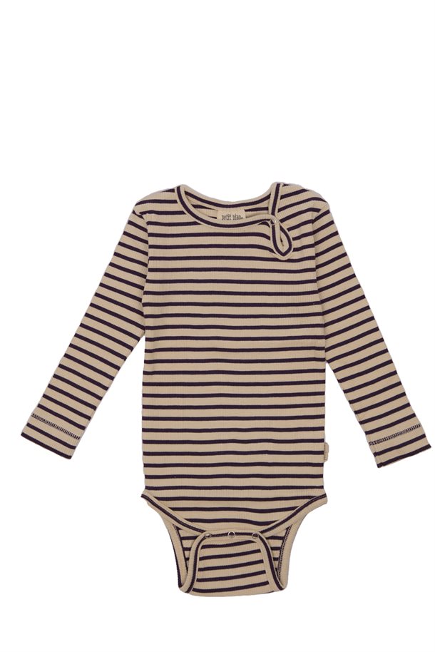 Petit Piao, Body L/S, Modal Striped, Mysterioso, Tapioka