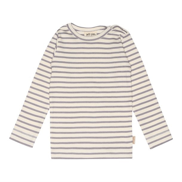 t-shirt bluse langærmet petit piao, Dusty Lavender/Offwhite