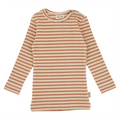 Petit Piao - t-shirt ls modal // curry/cream, bluse, langærmet, t-shirt