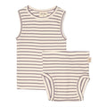 Petit Piao , Underwear Set Modal Striped , Dusty Lavender/Offwhite