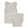 Petit Piao , Underwear Set Modal Striped , Light Petrol/Offwhite