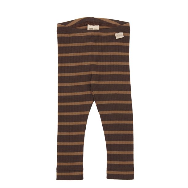 petit piao, Legging, Merino Wool, Striped,French Roast, Brown Sugar