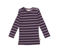petit piao, T-shirt L/S, Merino Wool Striped, Mysterioso, Gull Gray