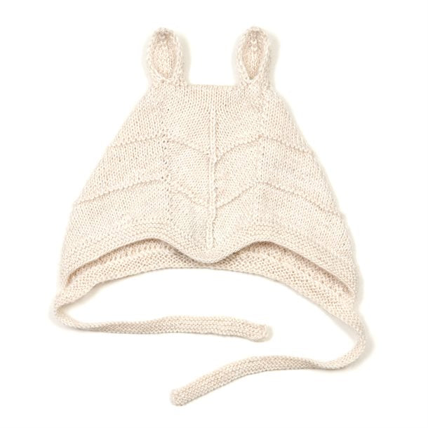 Huttelihut - Babyhue med kaninører - Off White, hvid babyhue, babyhue, djævlehue,