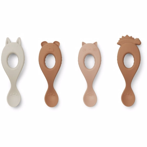 Liewood Liva silicone spoon dark rose - 4 pack