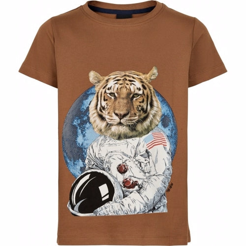 The New - Ruben SS Tee // Light Grey Melange, tee, tshirt, t-shirt, bluse, kortærmet, overdel, top, print, motiv, drenge, drengebluse