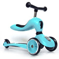 scoot and ride, scooter, løbecykel, trehjulet, 3-hjulet, løbehjul, 3-5 år, sikkerhedspude, aktiv leg, udeleg, 2-i-1, cykeltræning, motorisk udvikling, balance, Scoot and Ride - Highway Kick 1 løbecykel/løbehjul - Steel (blå)
