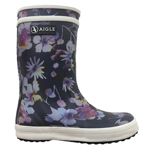 Aigle gummistøvler, blomster gummi støvler, naturgummi støvler,