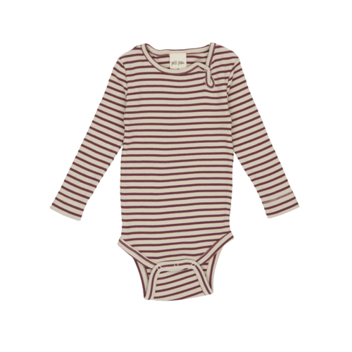 Petit Piao - body modal LS // bison brown beige, body, bodystocking, sparkedragt, baby, babytøj