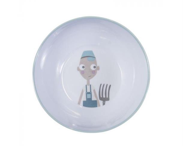 Sebra Melamin skål land mand farmer. Landmand søger kærlighed