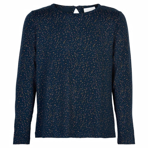 The New - Selma LS Top // Navy Blazer, bluse, langærmet, top, pigebluse