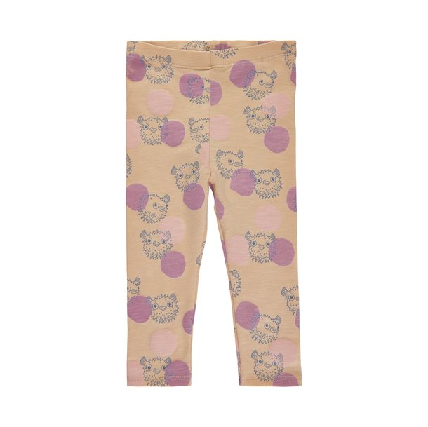 Leggings, bukser, Paula leggings, Paula, soft gallery leggings, print, dyre print, fiske print, pige, rosa, beige, lyserød, lilla, prikket.