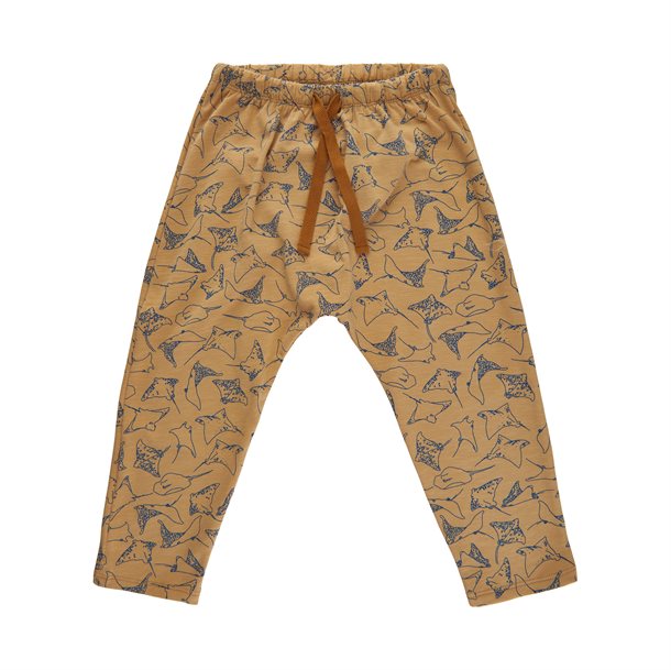 Bukser, Hailey Stingray bukser, Hailey Hailey Stingray, soft gallery bukser, print, dyre print, print, dreng, brun, lysebrun, håndtegnet dyre print, rokke.