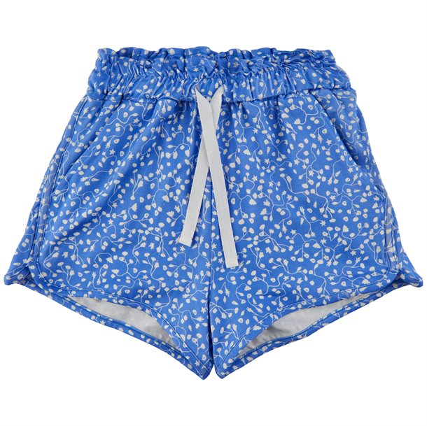 Soft Gallery, shorts, bloomers, blomsterprint, print af blomster, flowershell, pige, blå, cera, cera shorts.