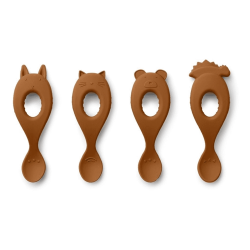 Liewood Liva silicone spoon Mustard- 4 pack