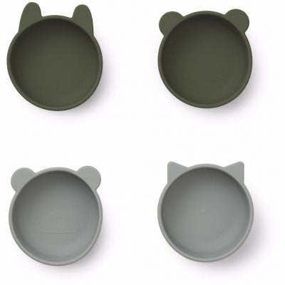 Liewood Iggy Silicone bowls- 4pack, snack , slikskål, silikone skåle, siliconeskål