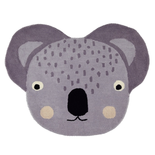 OYOY -  Rug // Koala, tæppe, gulvtæppe, oyoy, oyoytæppe, leopard, rundt tæppe, legetæppe, interiør, design, børneværelse, OY1100516, koala, koalabjørn, grå, gråt, rug