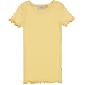 Wheat - Rib T-shirt Lace ss // misty rose, basis, ensfarvet, bluse, t-shirt, langærmet, wheat, pige, pigebluse