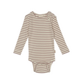 Petit Piao - body modal LS // bison brown beige, body, bodystocking, sparkedragt, baby, babytøj