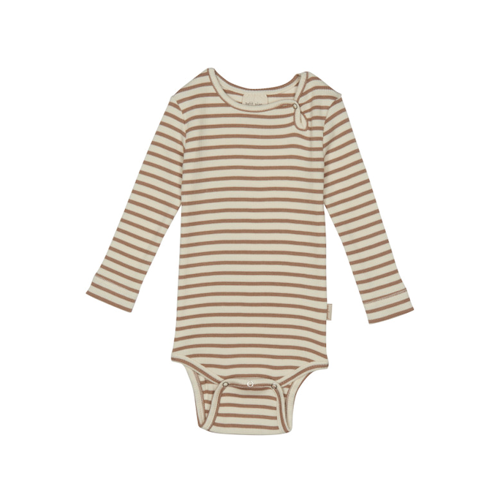 Petit Piao - body modal LS // bison brown beige, body, bodystocking, sparkedragt, baby, babytøj