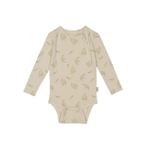 Petit Piao - body ls printed, body, bodystocking, sparkedragt, baby, babytøj