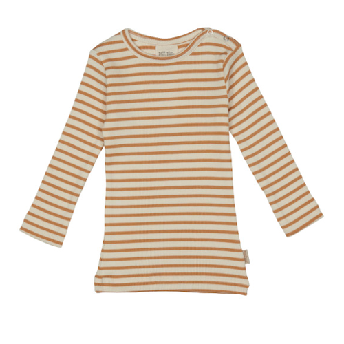 Petit Piao - t-shirt ls modal // clay, bluse, langærmet, t-shirt
