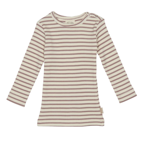 Petit Piao - t-shirt ls modal // clay, bluse, langærmet, t-shirt