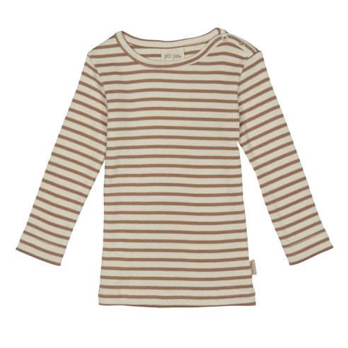 Petit Piao - t-shirt ls modal // clay, bluse, langærmet, t-shirt
