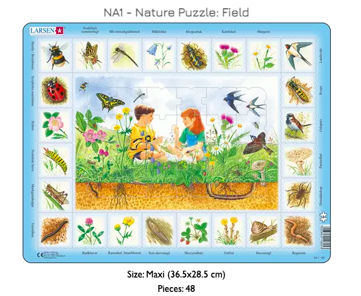 Larsens puslespil maxi // markens dyr, puzzle, puslespil, larsen puslespil, markens dyr, puslespil med mark