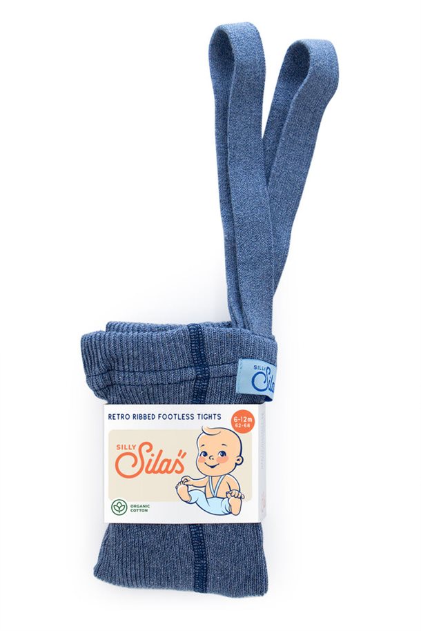 Silly Silas Strømpebukser med seler,footless tights, Steel Blue Blend