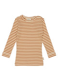 Petit Piao - t-shirt ls modal // curry/cream, bluse, langærmet, t-shirt