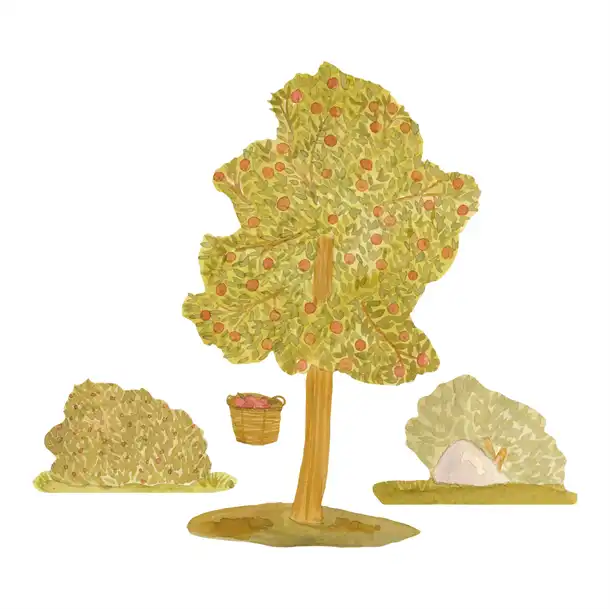 Thats Mine Wall Stickers Berry tree with bushes