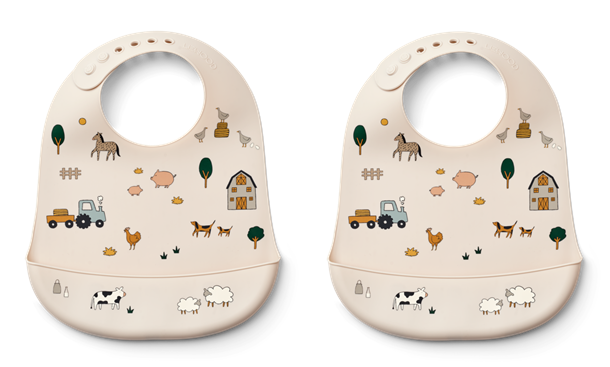 Liewood - Tilda hagesmæk i silikone (2 stk.) - Farm / Sandy