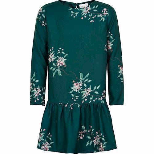 Kjole, Kjoler, Langærmet kjole, Grøn kjole, Festkjole, Pigekjole, Vinterkjole, pigetøj, dress