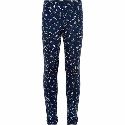 Leggings, pigeleggings, leggings med print, leggings med blomsterprint, viscose leggings, viskose leggings, navy leggings, leggings med mønster, storpigeleggings, the new leggings, Isabella leggings