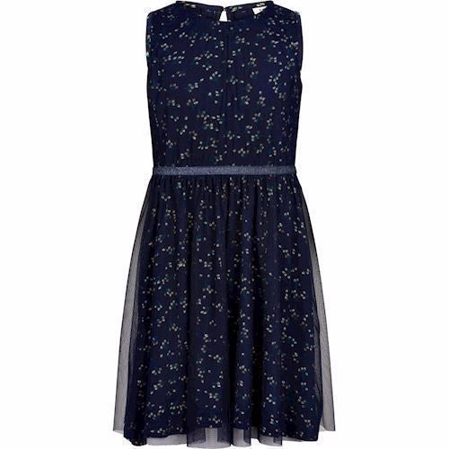 Tylkjole, tyl, festkjole, mørkeblå kjole, kjoler, kjole, pigekjoler, pigekjole, ærmeløs kjole