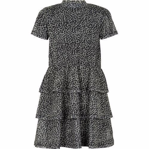 the, new, kjole, leopard, leopardprint, Leo, tyl, kjoler, pigekjole, pigetøj, pige, piger, junior, festkjole, skolekjole, børnehavekjole, dress, meshdress, mesh, klara, lillepigen,